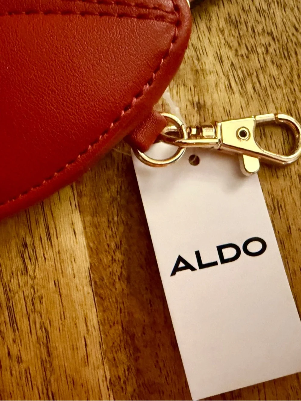 ALDO Red Lip-Shaped Coin Purse Keychain